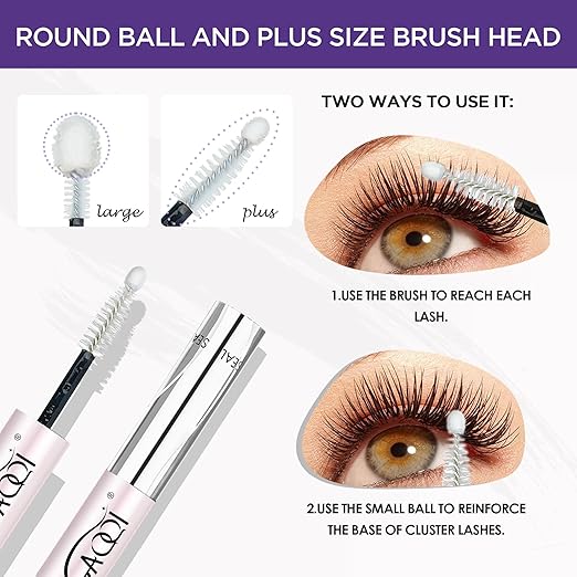 GAQQI Lash Cluster Glue, Lash Bond and Seal Waterproof, Bond & Seal Eyelash Glue for Clusters, Eyelash Adhesive Black Long-Lasting 72H, Latex-FreeÃ¯Â¼Â5ml+5mlÃ¯Â¼Â