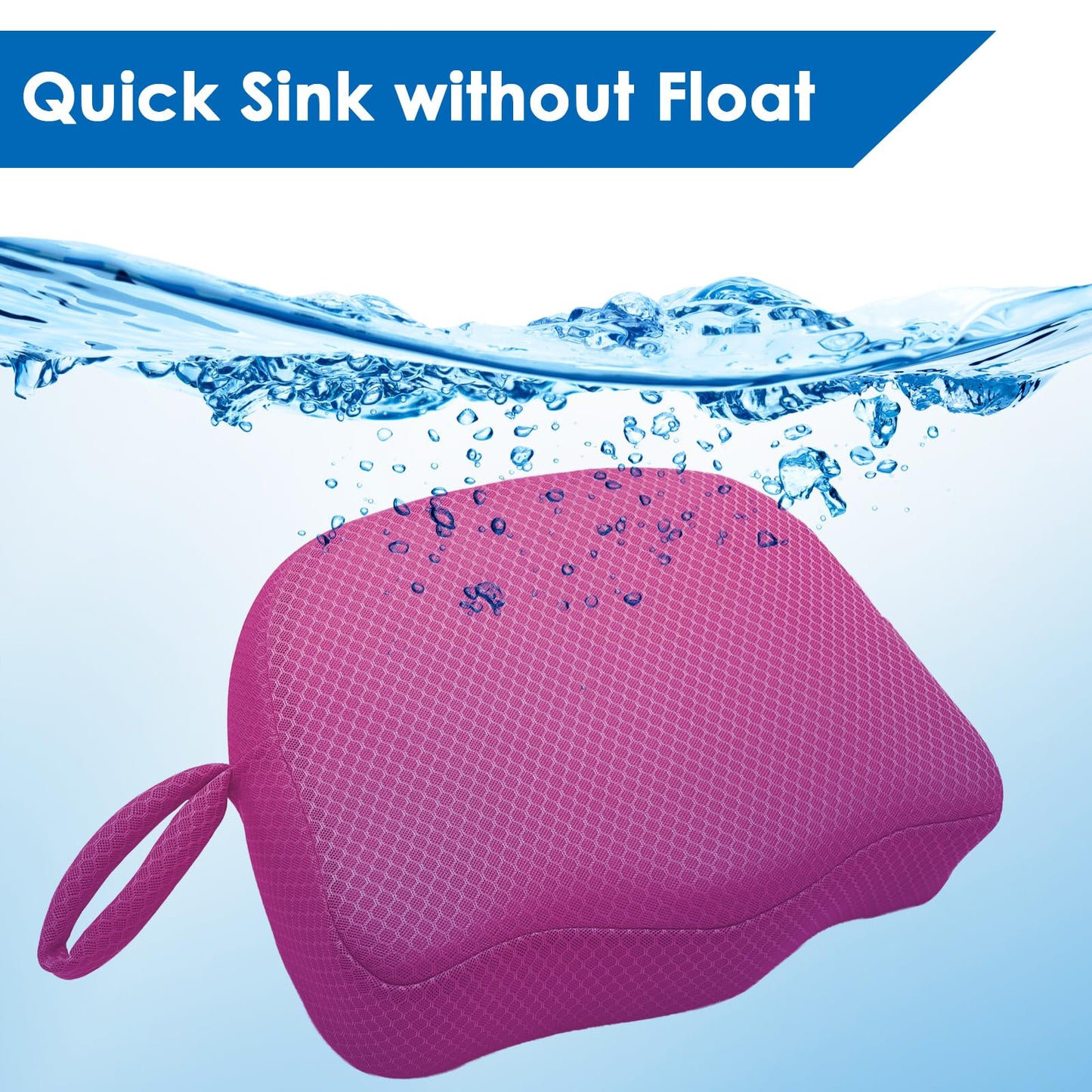 AEROiVi Hot Tub Booster Seat for Adults, 5 Inch Thick Supportive Cushion with Non-Slip Bottom, Weighted for Quick Sink without Float, Spa Booster Seat for Hot Tub (Including Inflatable), Pool, Bathtub
