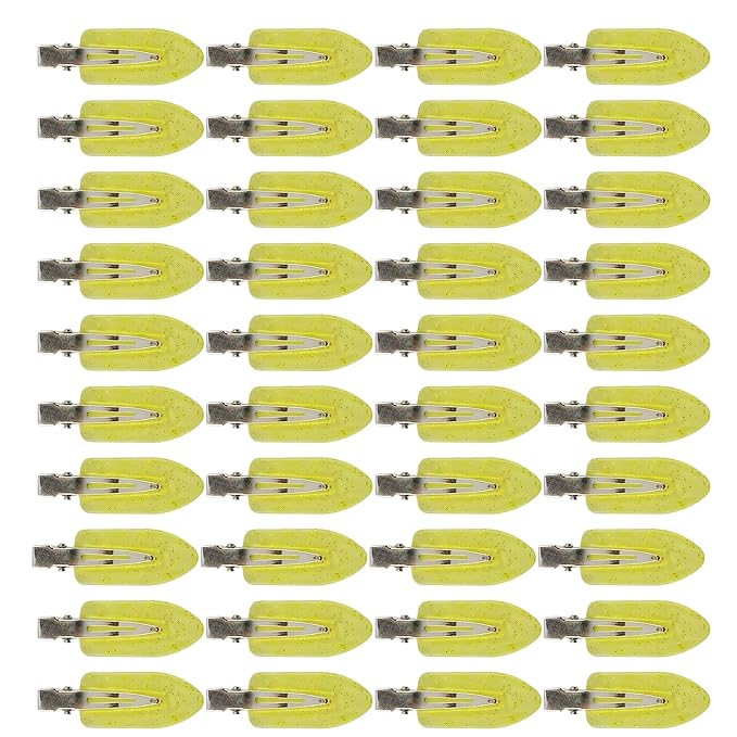 Creaseless Hair Clips for Women Styling 40Pcs Getting Ready No Crease Hair Clips for Bangs Setting No Bend Dent Makeup Clip Application Skincare Clip (translucent yellow)
