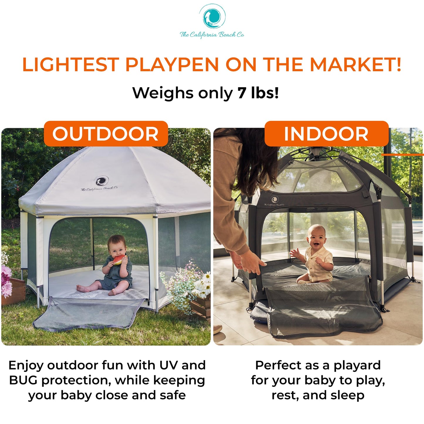 POP 'N GO PLAYPEN - Indoor & Outdoor Baby Playpen for Babies and Toddlers - Baby Beach Tent, Foldable, Portable W/Canopy, Travel Bag, & Mosquito Net - Pop Up Pack and Play Tent (Black)