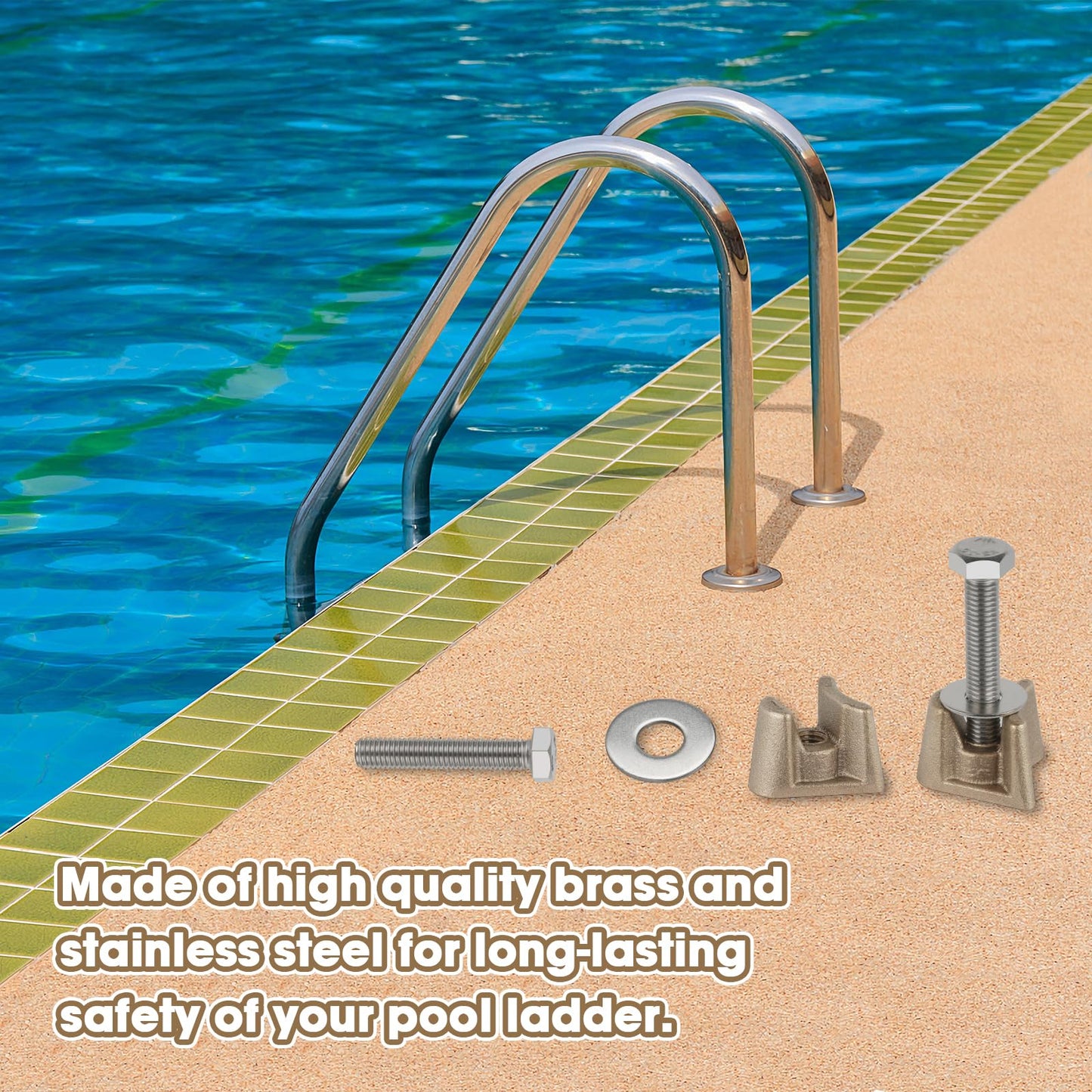 upuuup Pool Ladder Anchors Wedge Assembly PW-4C for PS-4019-BC Hand Rail Anchors 4 Pack