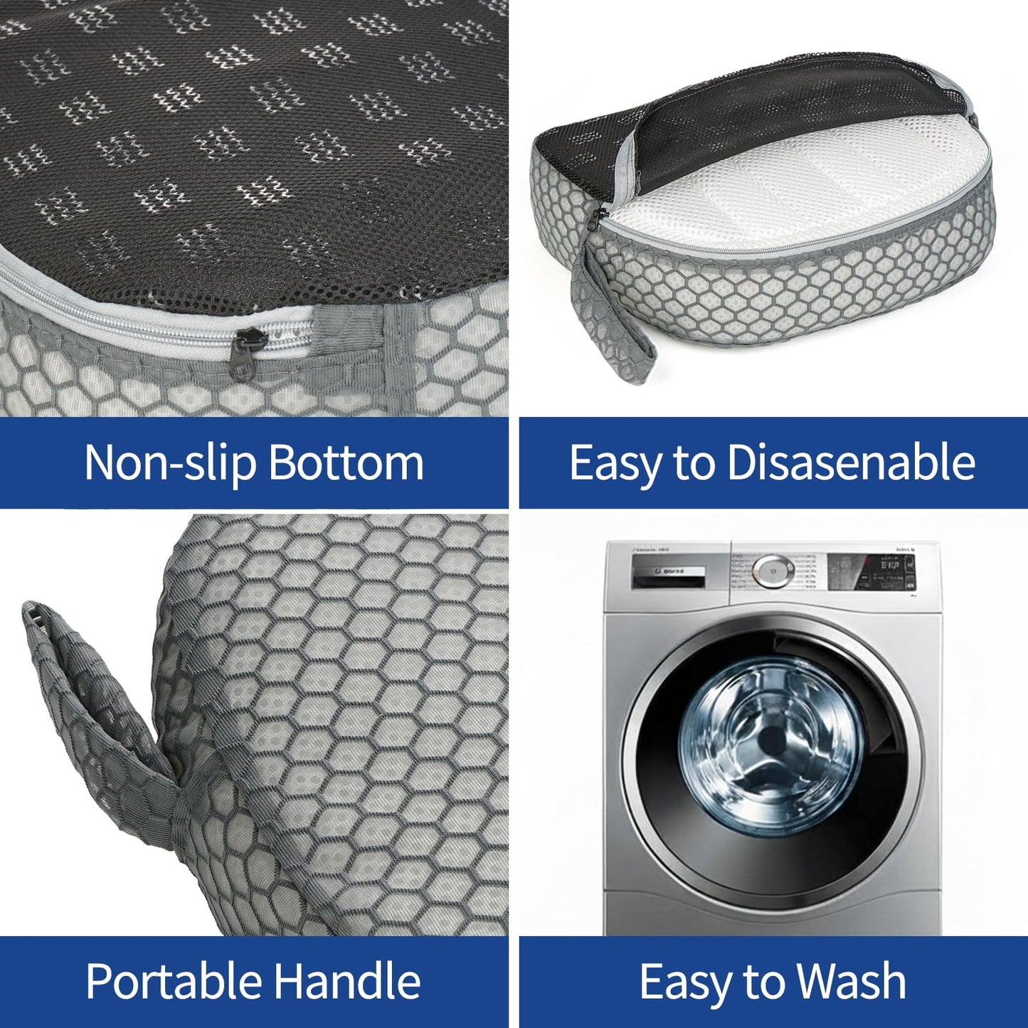 Hot Tub Booster Seat, Weighted SPA Booster Seat Cushion for Adults, 3D Air Mesh Hot Tub Seat Accssories with Non-Slip Micro Dot Bottom,Indoor or Outdoor Quick Dry Hot Tub Pillow (2 Pack-Grey)