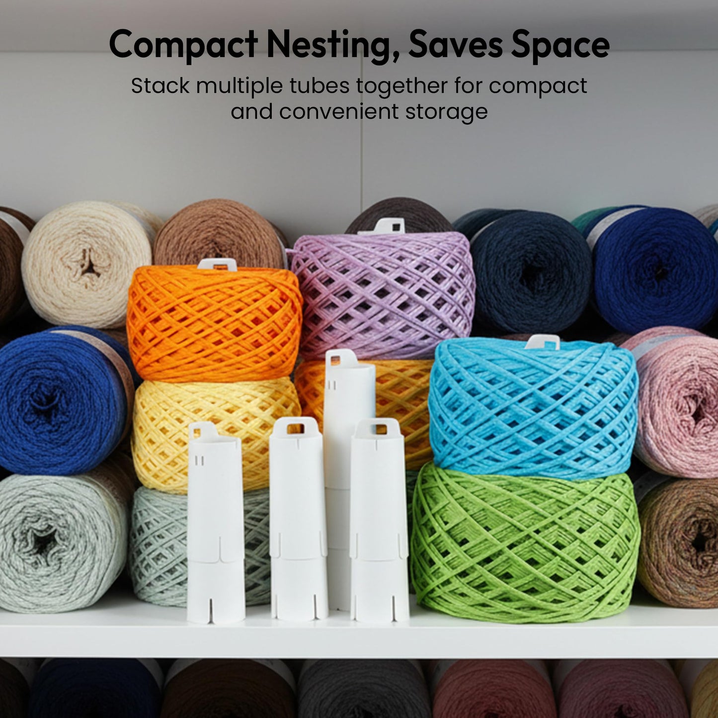 Etcokei 18pcs Yarn Ball Tube for Etcokei Electric Yarn Winder M1, Reusable ABS Yarn Cake Tube for Neat Storage & Tangle-Free Knitting/Crocheting Accessories