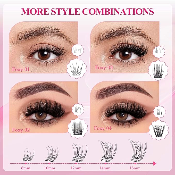Lash Clusters Wispy & Fluffy Lashes D Curl Eyelash Clusters WideSpan Lash Extension With Bottom Eyelashes EyeLash Extensions