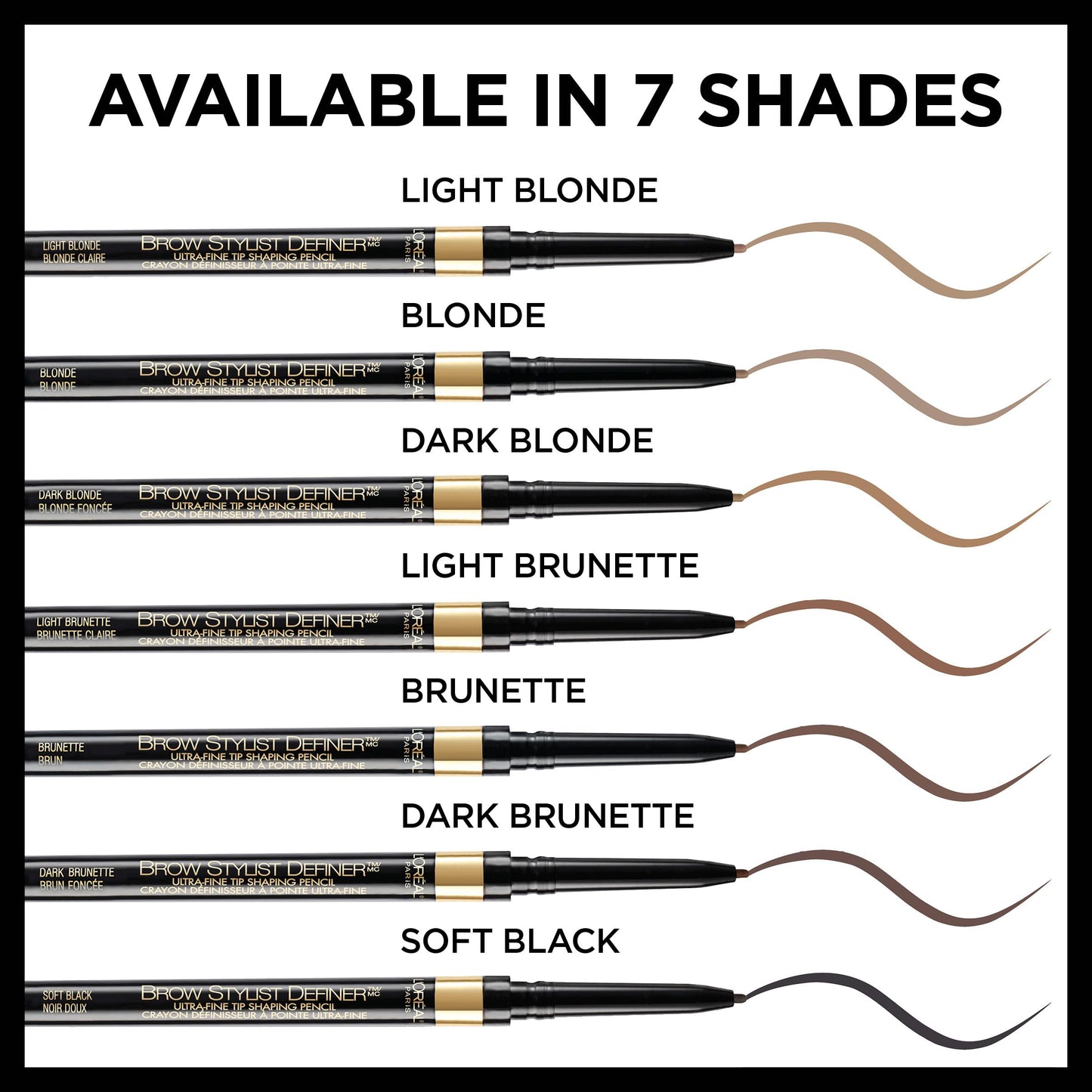 L'Oreal Paris Makeup Brow Stylist Definer Waterproof Eyebrow Pencil, Ultra-Fine Mechanical Pencil, Draws Tiny Brow Hairs and Fills in Sparse Areas and Gaps, Dark Blonde, 0.003 Ounce (Pack of 2)