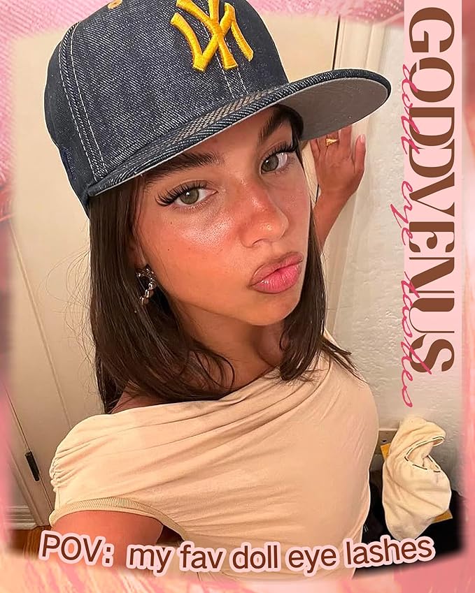 Goddvenus Bunny Manga Lash Clusters, Natural Wispy Cluster Eyelash Extensions, DIY Lash Extension at Home For Dolly Anime Look, Thick Fairy Individual Lashes Clusters