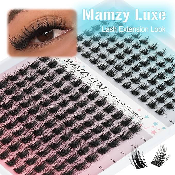 Wispy Eyelash Clusters Kit Manga Lash Clusters Kit 8-16MM 180Pcs Individual Lashes Clusters Natural False Eyelashes Spiky Thick Anime Cluster Eyelash Extension Kit by MAMZY LUXE