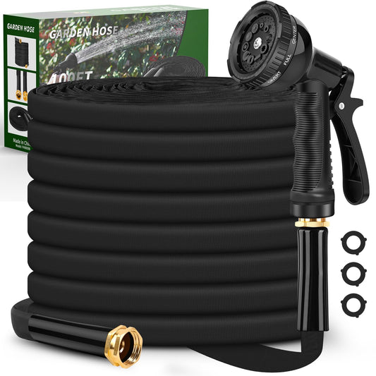 Itsonestep Garden Hose 100ft, 3/4" GHT Non-Expanding Water Hose Lightweight, Flexible Garden Hose with 10 Function Nozzle, Kink-Free, Sturdy, High-Pressure, Abrasion Resistant Hoses for Yard, Garden