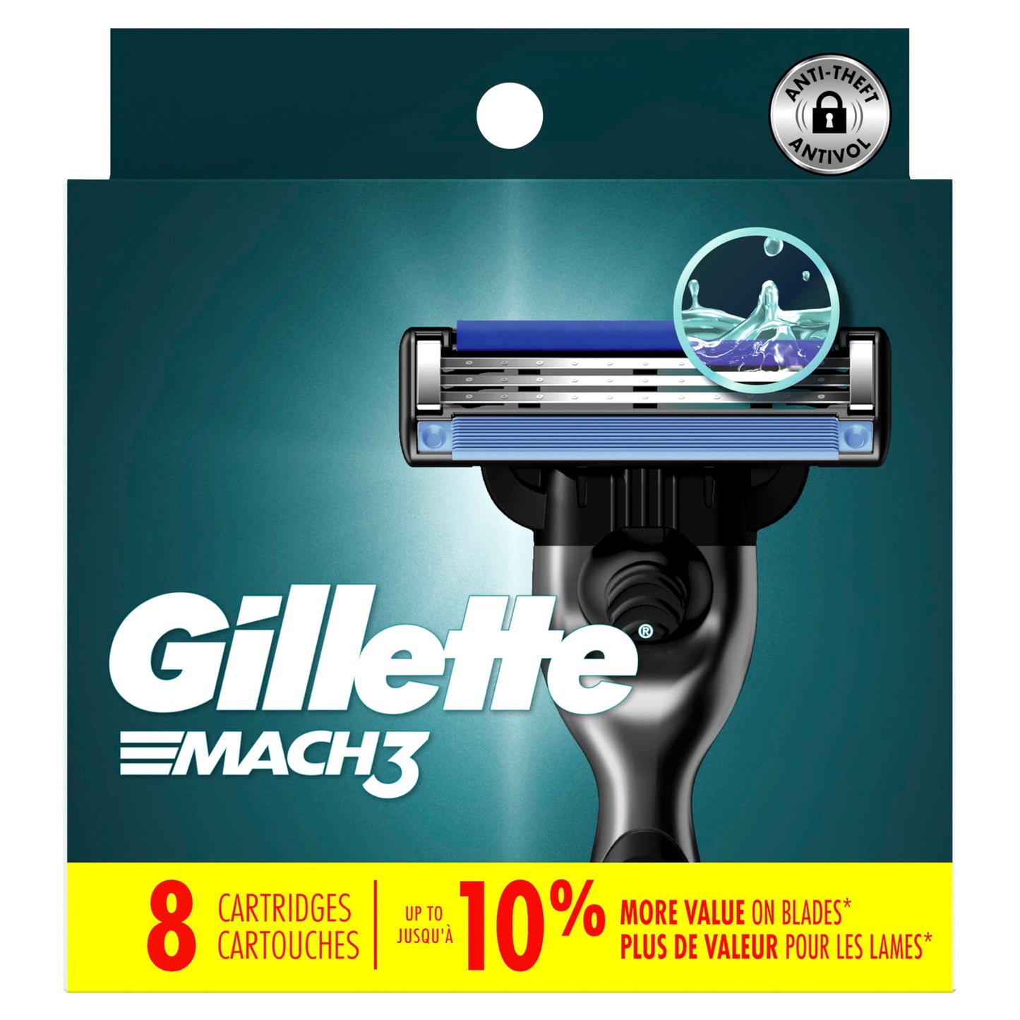 Gillette Mach3 Razor Refills for Men, 8 Razor Blade Refills