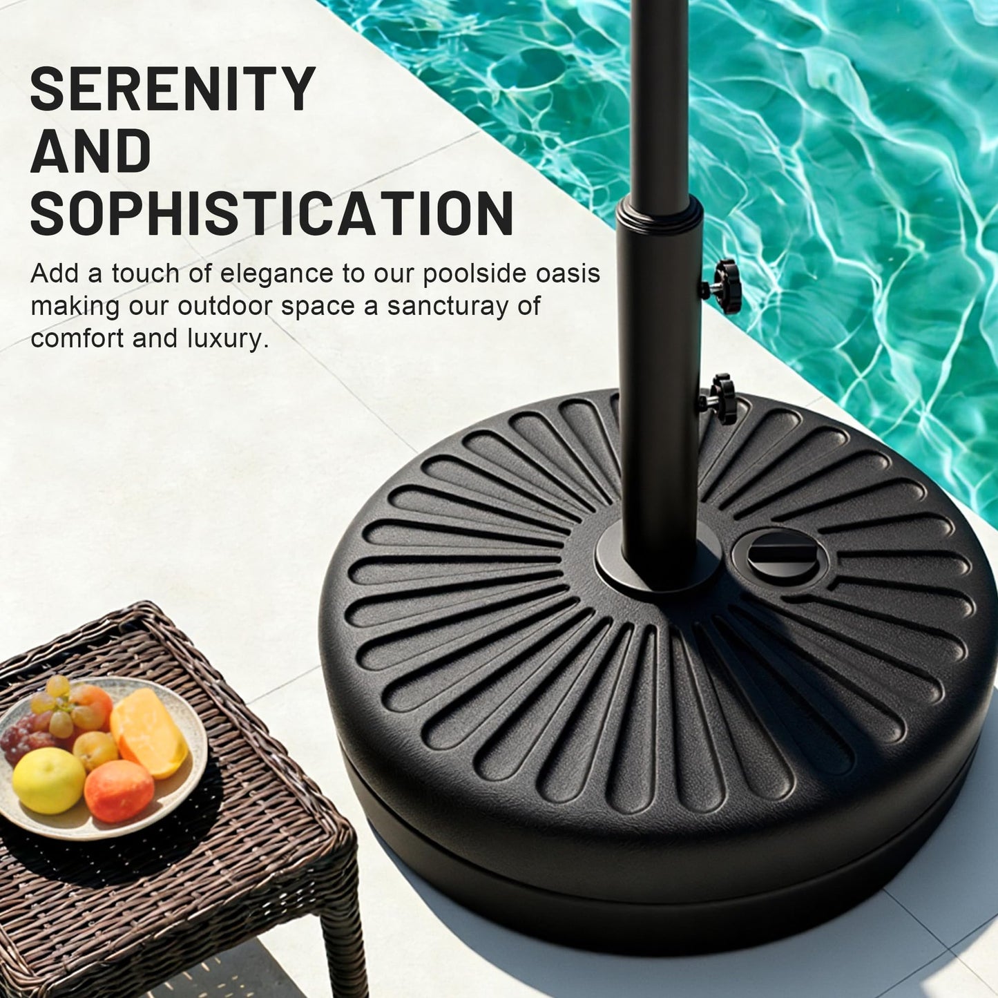 AreShark 81.5lb Max Capacity Patio Umbrella Stand, Outdoor Umbrella Base Water Filled Stand, Market Patio Outdoor Heavy Duty Umbrella Holder (Black)