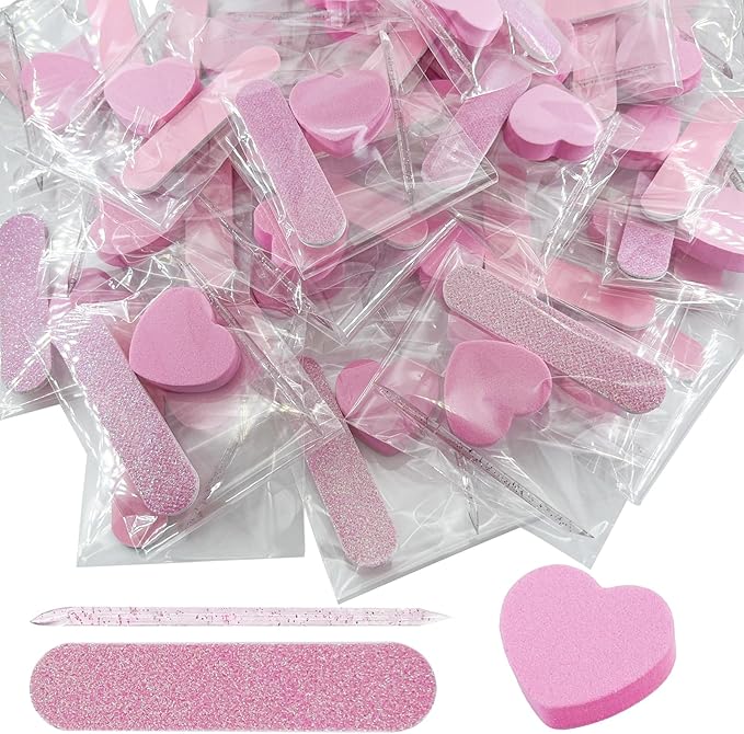 30 Sets Nail Kits 3-Piece, Nail Files 240 Grit, Nail Buffer Block 100/180 Grit, Crystal Stick, Individually Packaged Nail Tool Kit Suitable for Fingernails, Toenails & Press on Nail