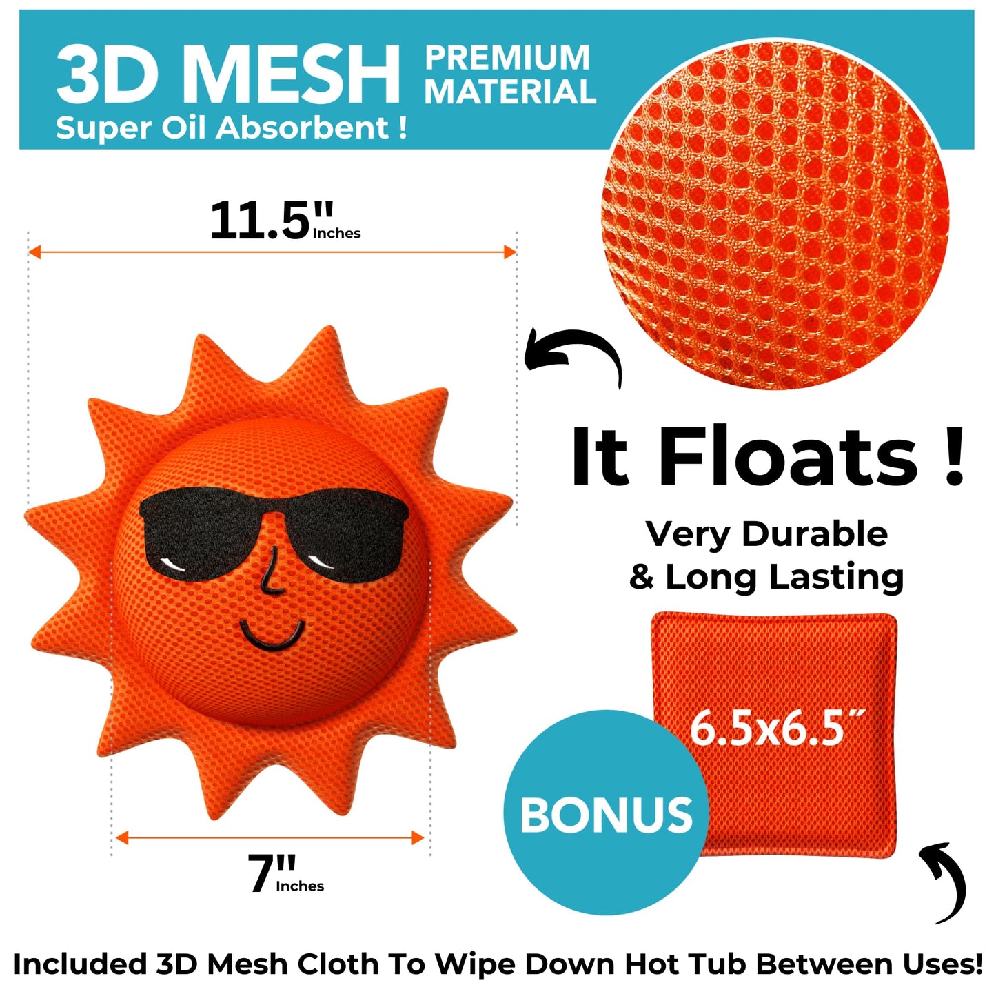 BubbyShine, Hot Tub Scum Absorber for Spa Cleaner - Hot Tub Accessories for Adults, Hot Tub Scum Sponge for Hot Tub Oil Absorbing Sponge for Hot Tub Skimmer, Hot Tub Sponge Scum Remover