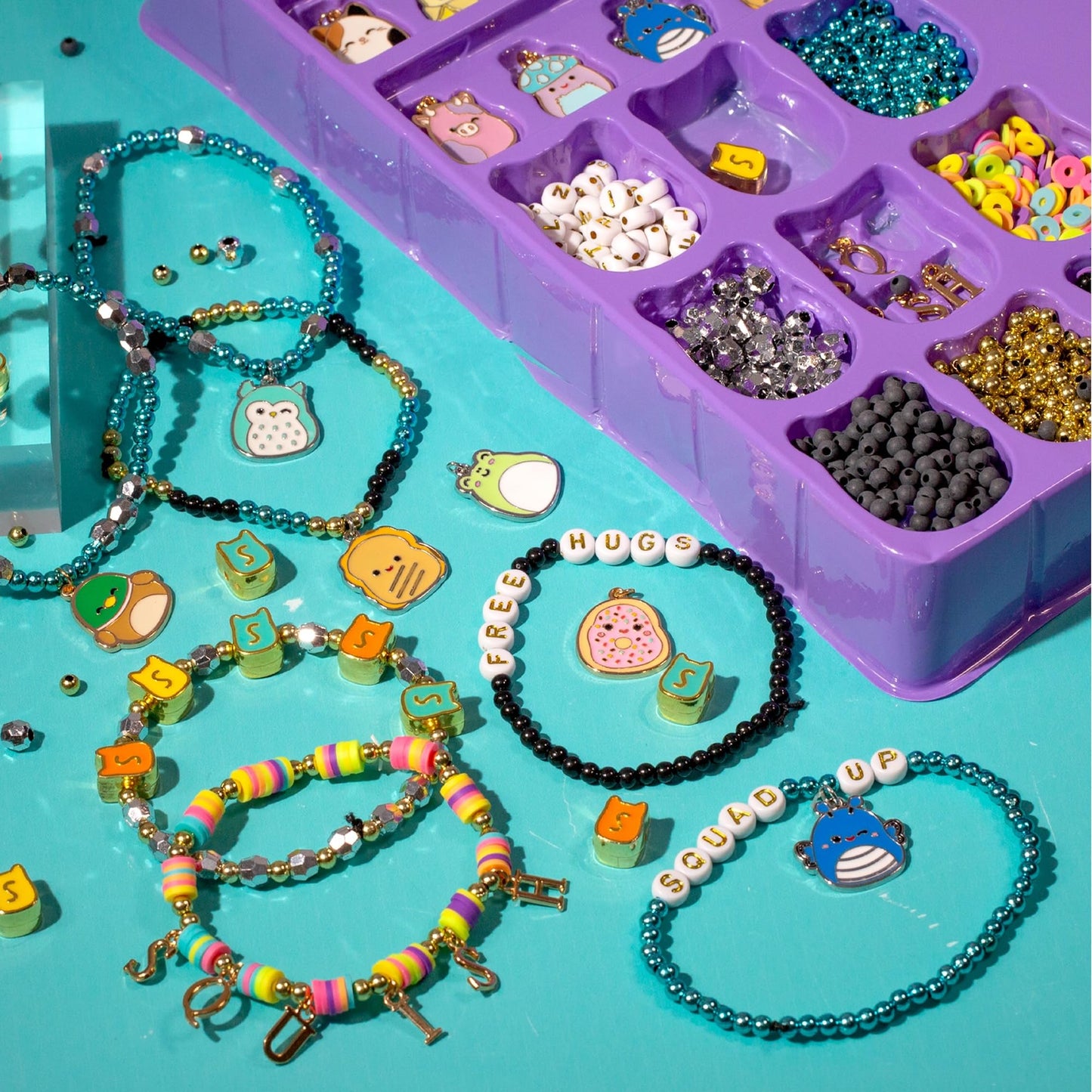 Original Squishmallows Bracelet Design Set, Cute & Friendship Bracelet Kit, Jewelry Making Kit, Charm Bracelet Making Kit, Beading & Jewelry Making, Friendship Bracelet Making Kit