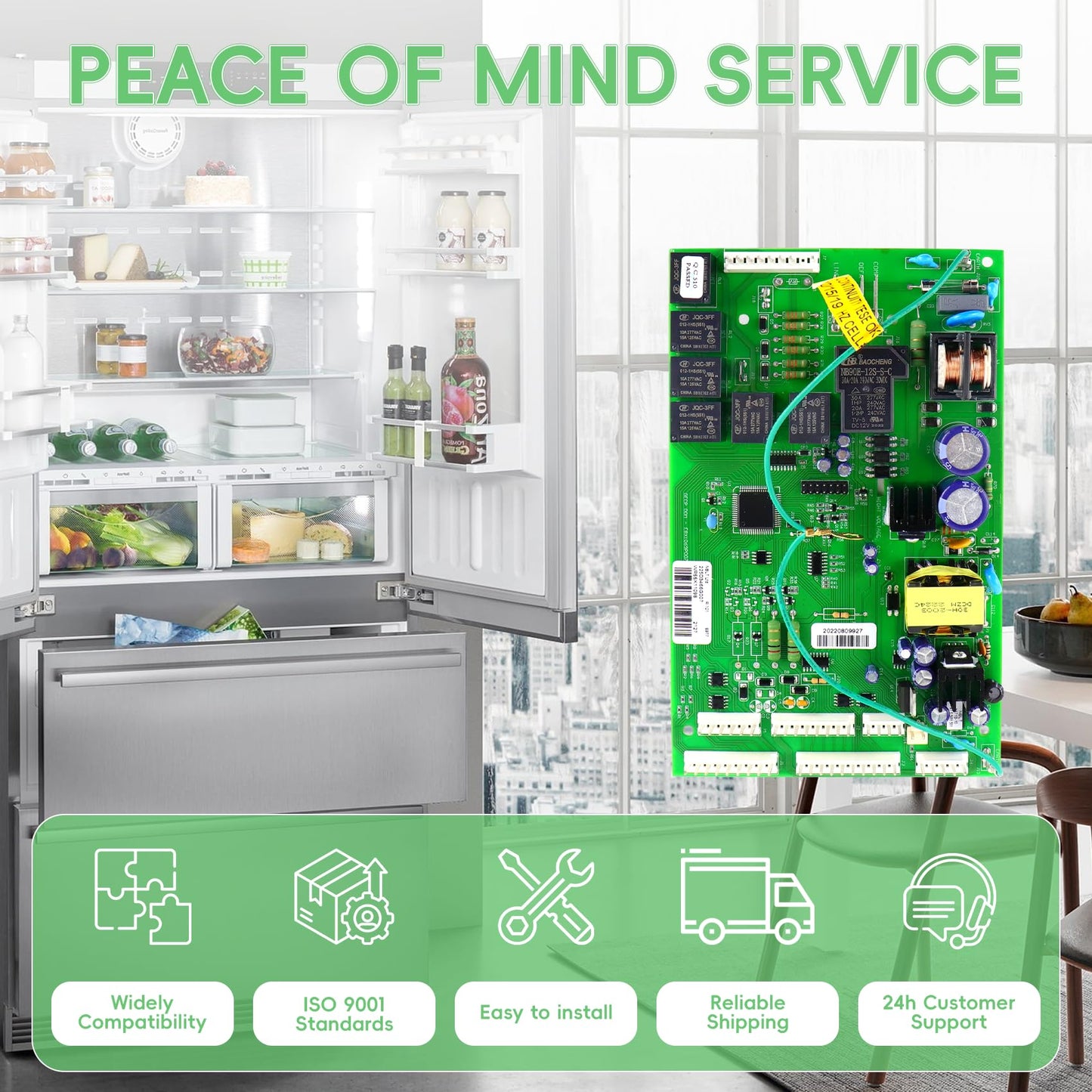 WR55X11098 Refrigerator Electronic Control Board, Compatible with ge PGCS1RKZJSS, PSQS6YGZBESS, PFSS5RKZASS, PFCF1RKZABB,PGS25KSEAFSS, PFSF5RKZCBB,ETC. Replace WR55X11076, WR55X11077, WR55X11097, ETC