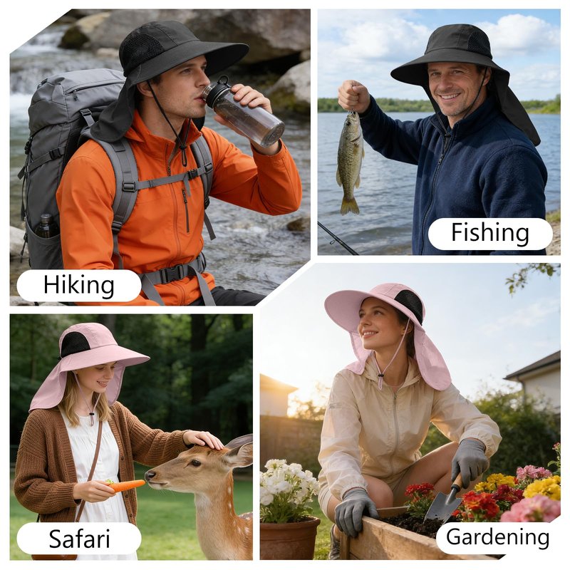 Sun Hat for Men Women with Neck Flap,UPF 50+ UV Protective Hiking Fishing Hats,Wide Brim Sun Hat for Women&Men …
