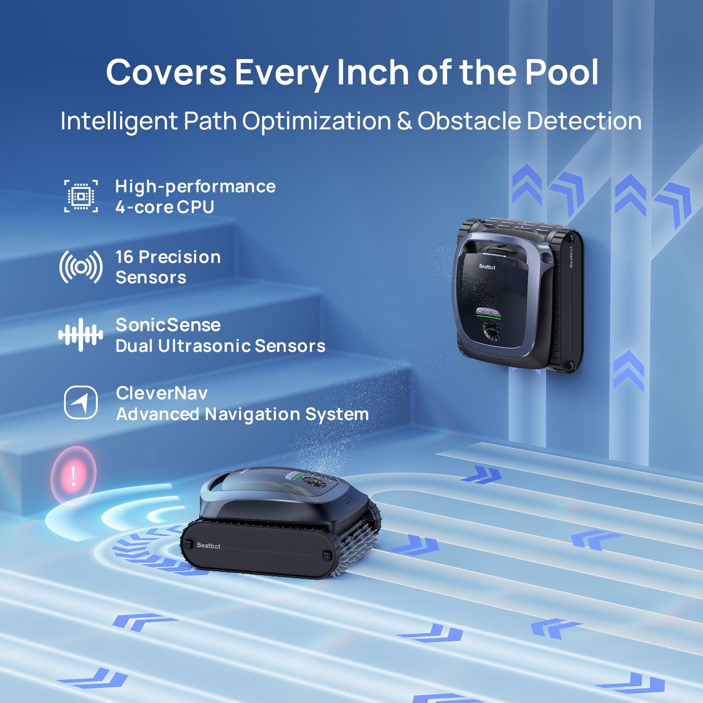 (2025 Upgrade) Beatbot AquaSense 2 Cordless Robotic Pool Vacuum Cleaner, Smart Surface Parking, Double-Pass Waterline Scrubbing, Cleans Floor, Walls and Waterline