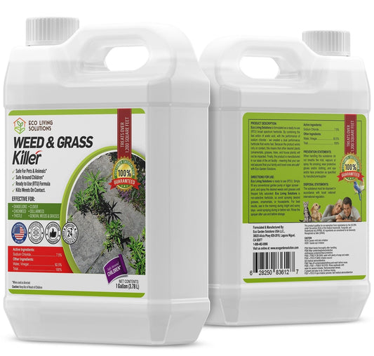 ECO Garden PRO - Organic Vinegar Weed Killer | Kid/Pet Safe | Clover Moss, Green Grass & Poison Ivy Killer for Lawns | Spray Ready Glyphosate Free Herbicide (1 Gallon)