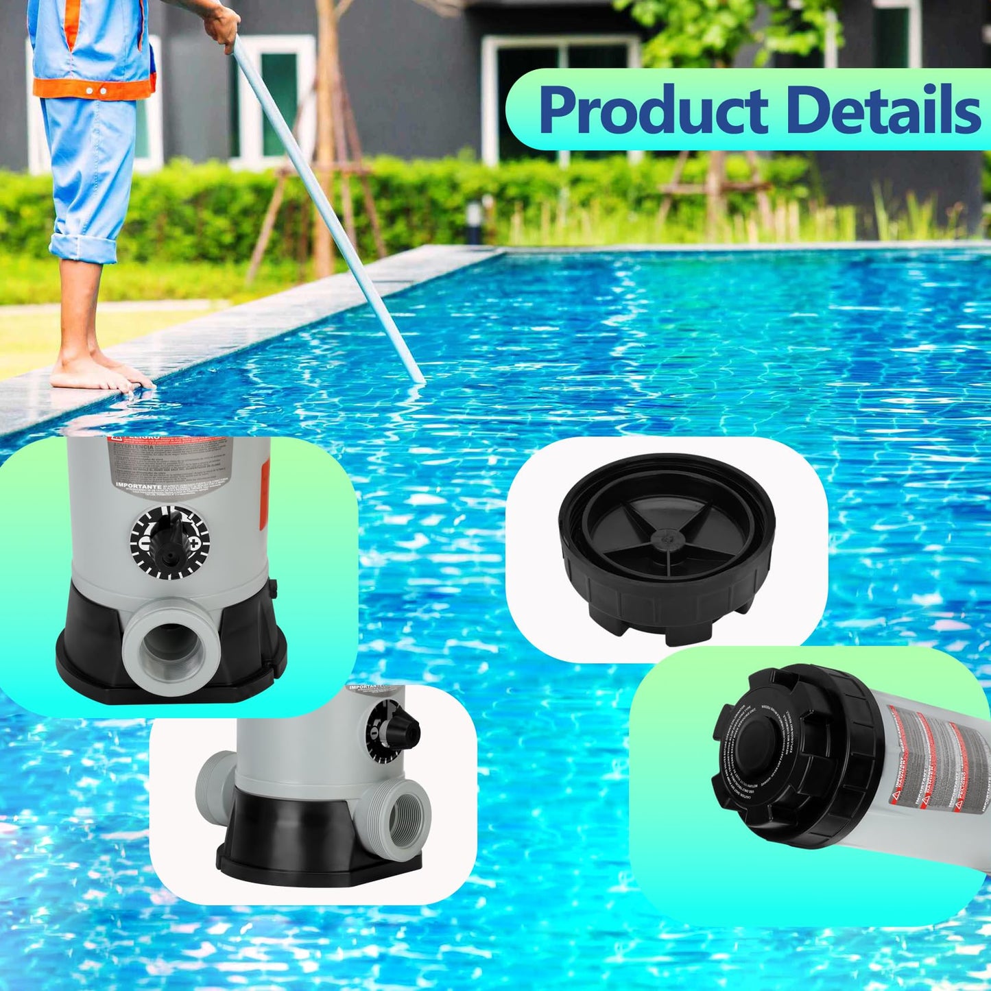 Professional CL220 Off-line Automatic Chlorinator for Swimming Pool Ponds Garden,Replacement for Hayward CL220 Automatic Chlorinator Feeder,9 lbs Capacity,ABS Material,Easy Installation