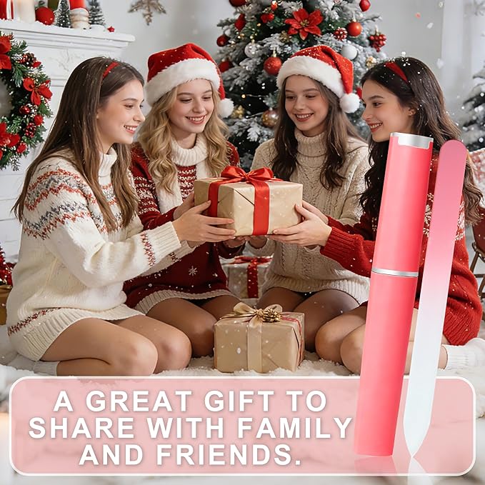 6 Pack Glass Nail File with Case, Professional Nail Files for Natural Nails, Double Sided Crystal Nail File,Nail File Kit for Girls Women Adults Birthday Christmas Gifts Stocking Stuffers (MIX-001)