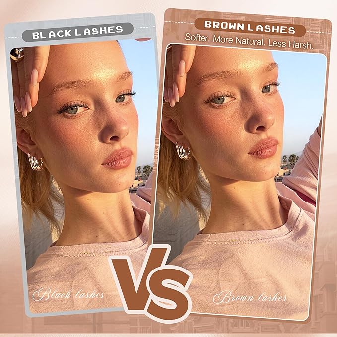 8MM Brown Lash Clusters Short Fluffy Individual Lashes with C Curl & Clear Band, Natural Look for Everyday Wear, Beginner-Friendly - Barely There & "No-Makeup" Makeup Essential