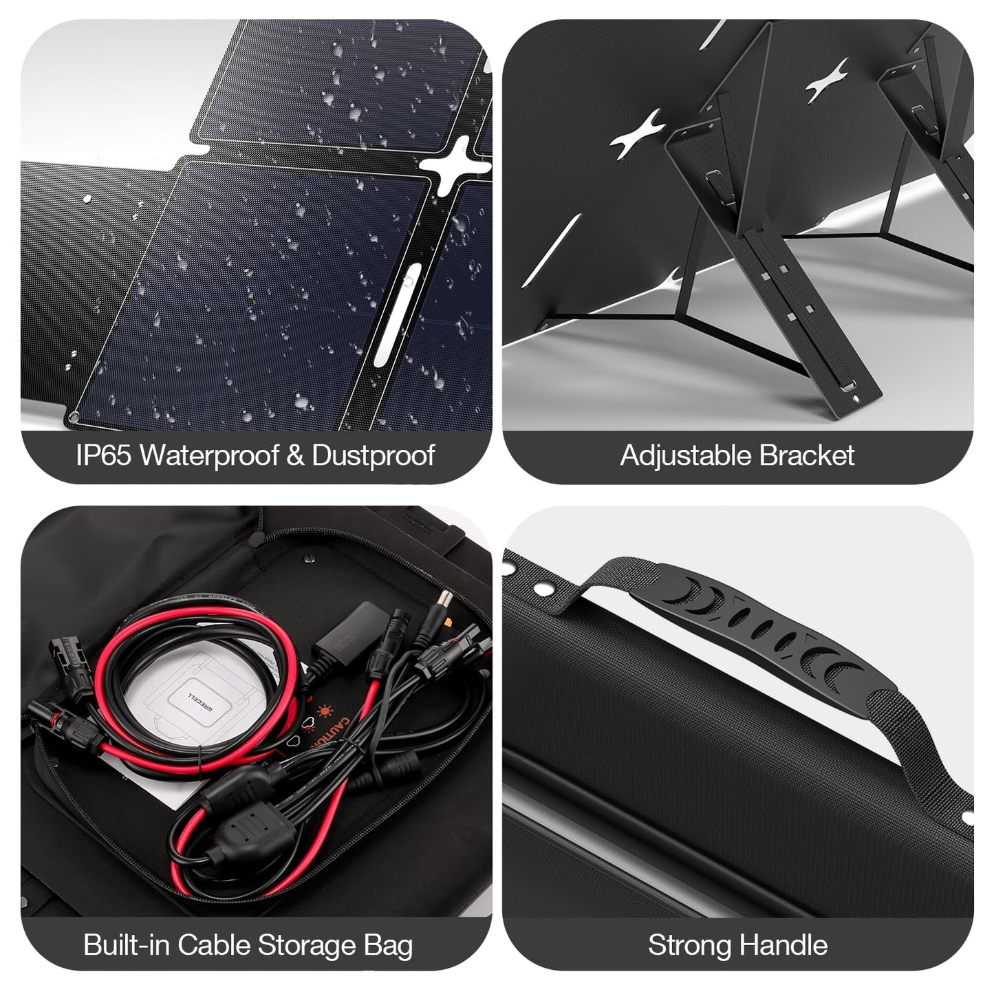 GRECELL 240W Portable Solar Panel for Power Station, Ultra Light Foldable Solar Panel Kit, 25% High Efficiency, IP65 Waterproof, Solar Charger for Outdoor Camping RV Boat Home Backup Power, Off-Grid