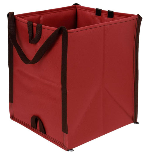 DURASACK Heavy Duty Home and Yard Bags 48-Gallon Reusable Self-Standing Lawn and Leaf Bags Garbage Can with Reinforced Handles, Red