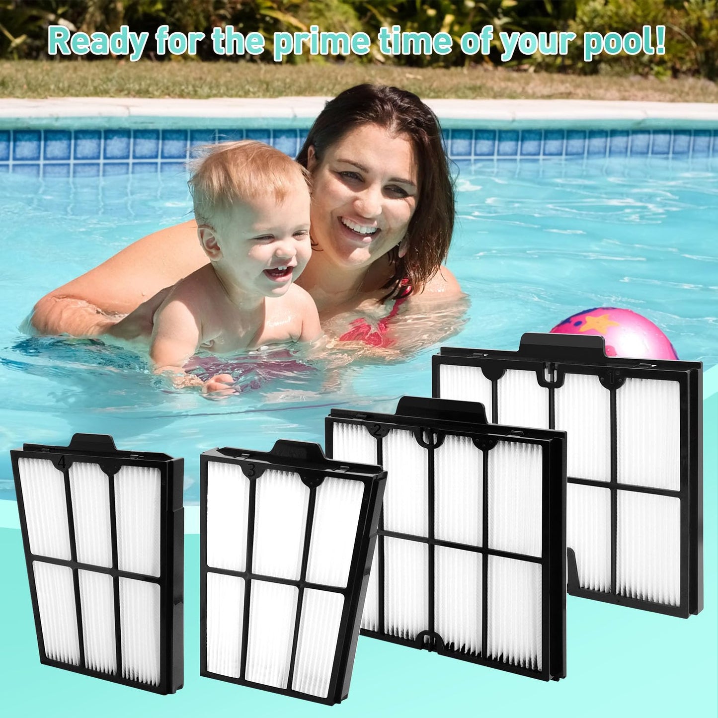Ultra-Fine Filter Panels Compatible with Dolphin Robotic Pool Cleaners,Replace Part#9991467-R4,Pleated Cartridge Filter Replacement for Dolphin S200,Proteus DX4,Active 20,Active 30,M600,S300i