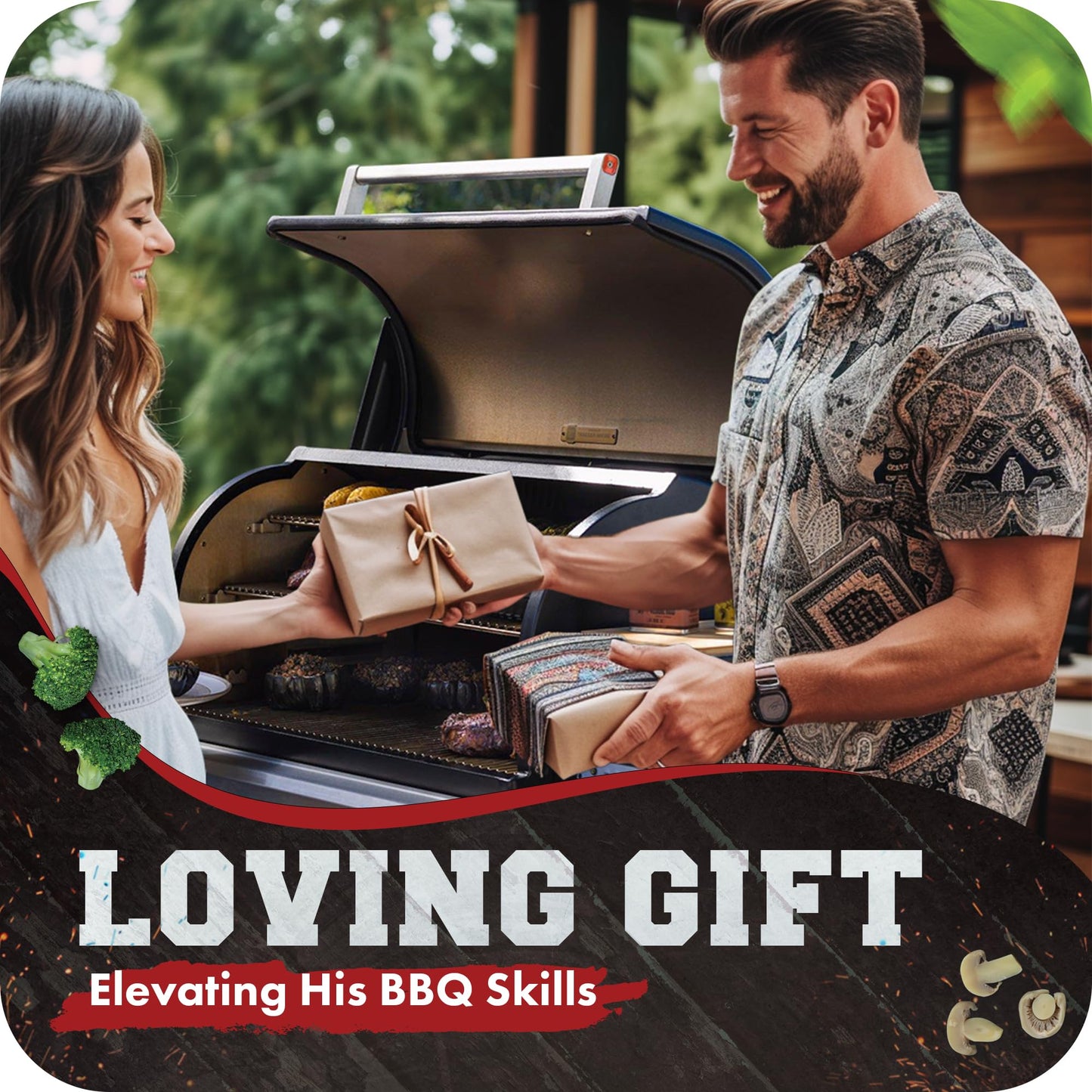 KITCHEN PERFECTION Silicone Smoker Oven Gloves - Extreme Heat Resistant BBQ Gloves - Handle Hot Food Right on Your Smoker Grill Fryer Pit | Waterproof Oven Mitts | Superior Value Set + 3 Bonuses