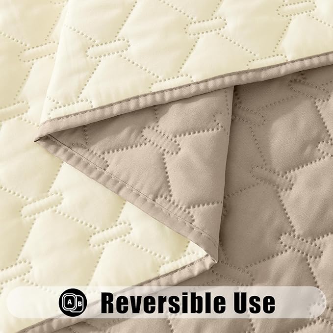Smiry Waterproof Dog Bed Cover Blanket, Soft Reversible Pet Blanket, Washable Leakproof Cats Dogs Couch Cover for Sofa, Couch, Furniture (40x50 Inch, Taupe/Beige)