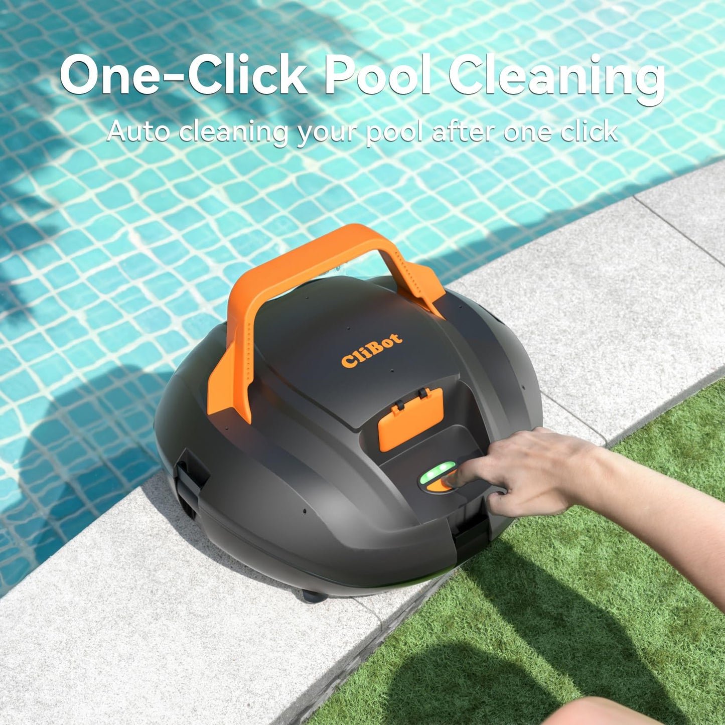 (2026 Upgrade) CliBot Cordless Pool Vacuum for Above Ground Pool - Dual-Motor Automatic Pool Cleaner with 120Mins Runtime, Easy One-Button Operation for Flat In-Ground and Above Ground Pools
