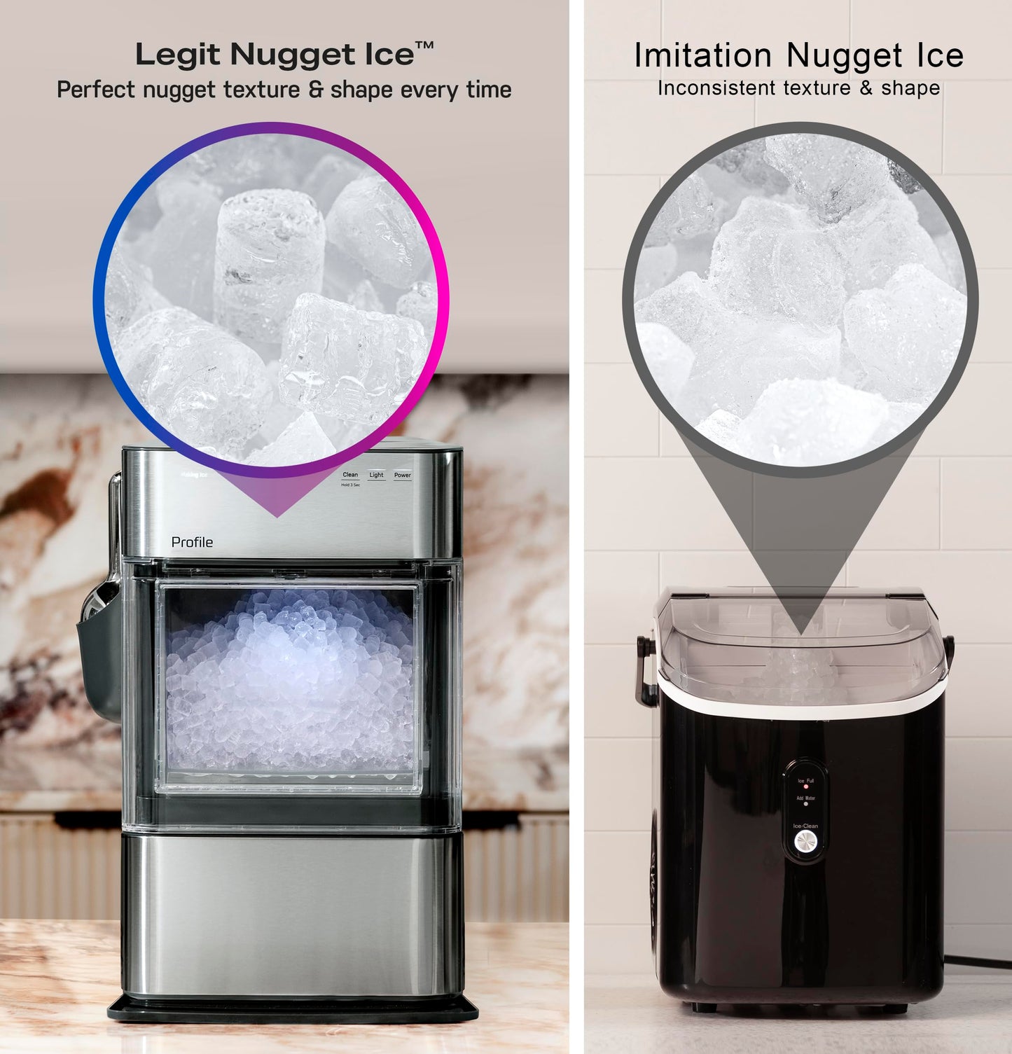 GE Profile Opal 2.0 Ultra Nugget Ice Maker with Scale Inhibiting Filter, Scoop Included, 38 lbs in 24 Hours, Pellet Ice Machine with WiFi & Smart Connected, Stainless Steel