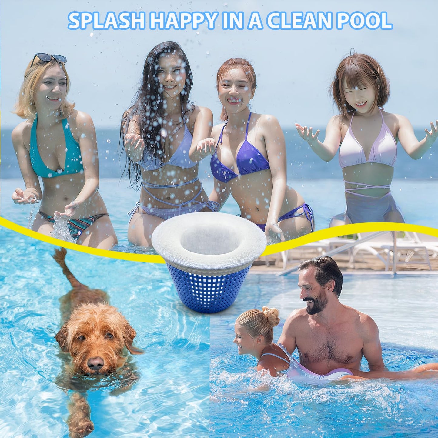 WXFANA 100-Pack Pool Skimmer Socks, Pool Fliter Socks Swimming Pool Skimmer Basket Sock Pool Filter Socks Pool Cleaning Filter Socks Cleans Debris and Leaves for In-Ground or Above Ground Pools