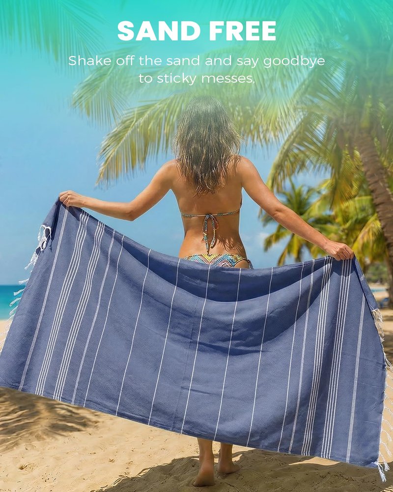 Antfuny 2 Packs Turkish Beach Towels Pool Towel Beach Mat Sauna Blanket Fast Drying Sand Proof Cute Aesthetic Travel Trip XXL Big Wet Cool Beaxh Towell Besch Tows Inside Bundle Couple Cat Each towela