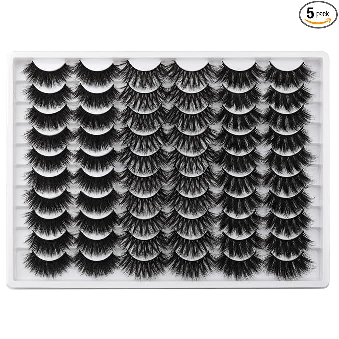 5D 20mm Lashes Faux Mink Eyelashes Fluffy Dramatic False Lashes Wholesale Pack