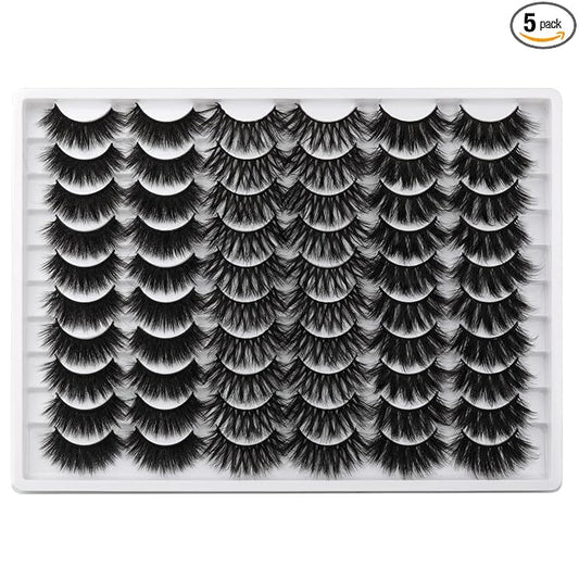 5D 20mm Lashes Faux Mink Eyelashes Fluffy Dramatic False Lashes Wholesale Pack