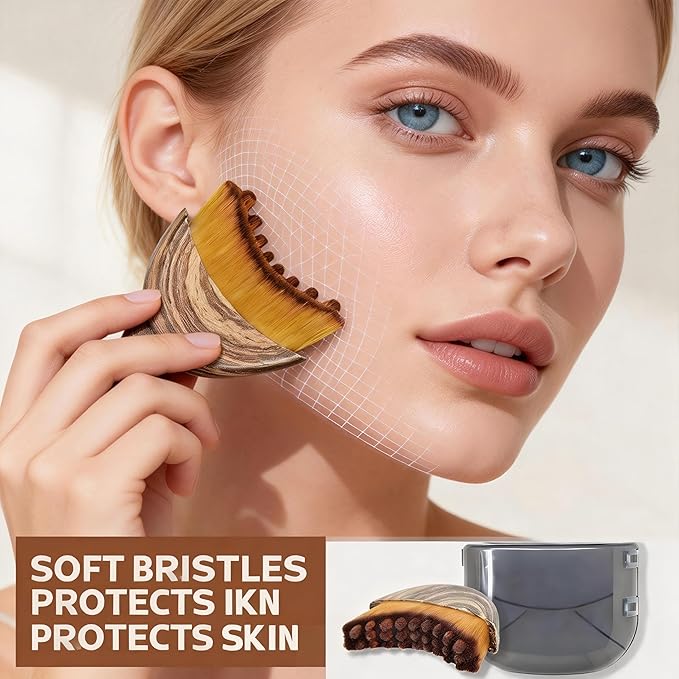 New Lymphatic Contour Face Brush - Dry Brushing Face Massager for Lymphatic Drainage, Chin & Jawline Sculpting - Ergonomic Skin Fit Design to Reduce Puffiness, Relieve Fatigue (3PCS)