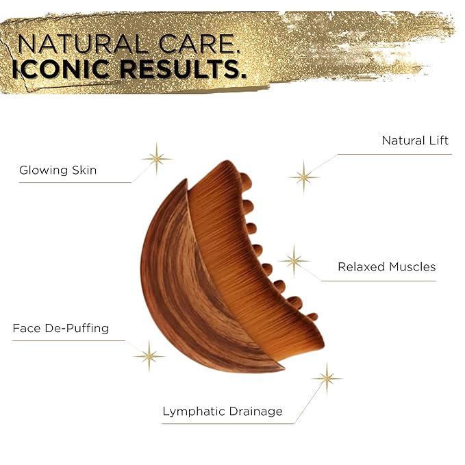 ICON Lymphatic Contour Brush for Face, Face Sculpting Tool for Lymphatic Drainage, Ultra Soft Bristles, Dry Brush, Helps Reduce Look of Puffiness (4 Pack)