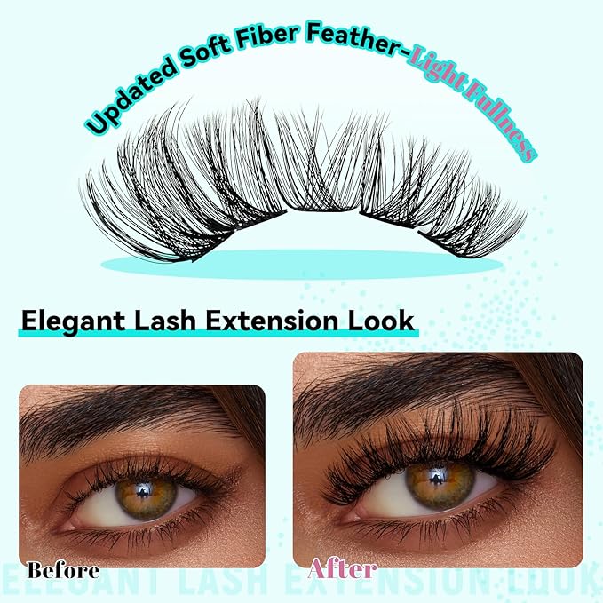 Lash Clusters 3D Effect Cluster Eyelash Extensions 144pcs D Curl Eyelash Clusters False Eyelashes Soft Comfortable Individual Lashes DIY Lash Extensions with Thin Band (Twilight, D-10-18mm)