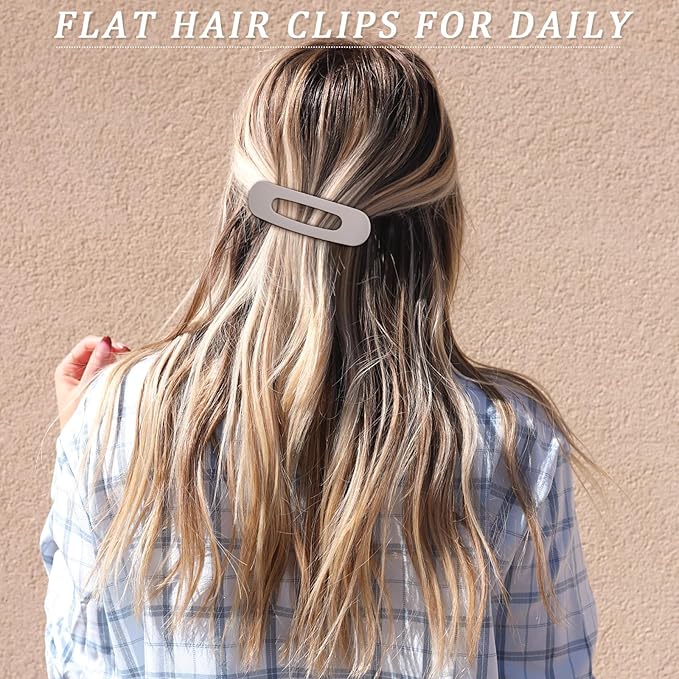French Concord No Slip Hair Clips - 6PCS Curved Volume Strong Hold Clips for Women Girls (Matt Medium, 4)
