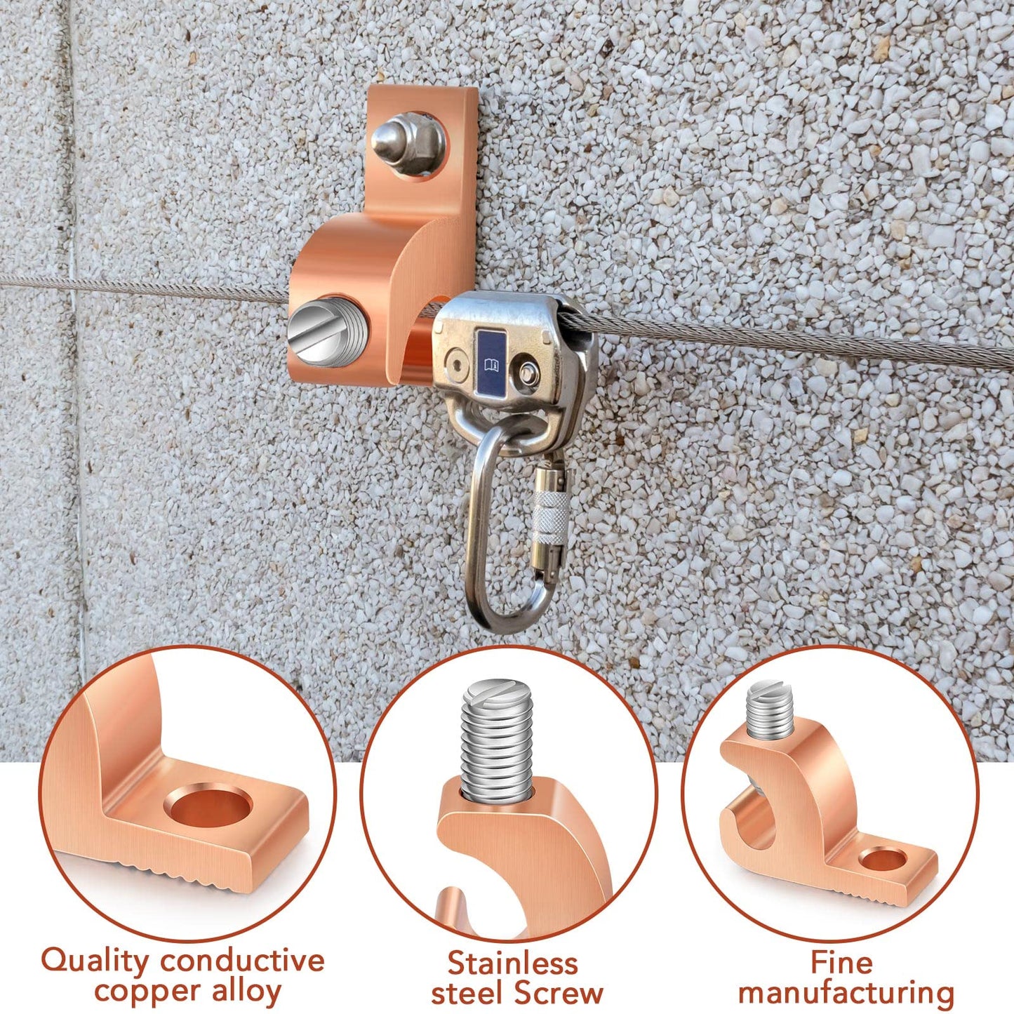 Landhoow 40 Pack Lay in Connector Pool Bonding Lug Copper Conductor Lay in Connector Copper Lay in Lugs AWG for Grounding Swimming Pool and Conduits, 4-14 Wire Range