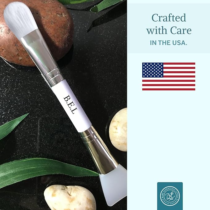 Bare Essentials Living - Clay Face Mask Brush (2 Pack, Bamboo) Dual Soft Silicone Face Mask Applicator Brush Tool, Great Facial Essentials, Moisturizer Applicator & Skincare Brush for Facials