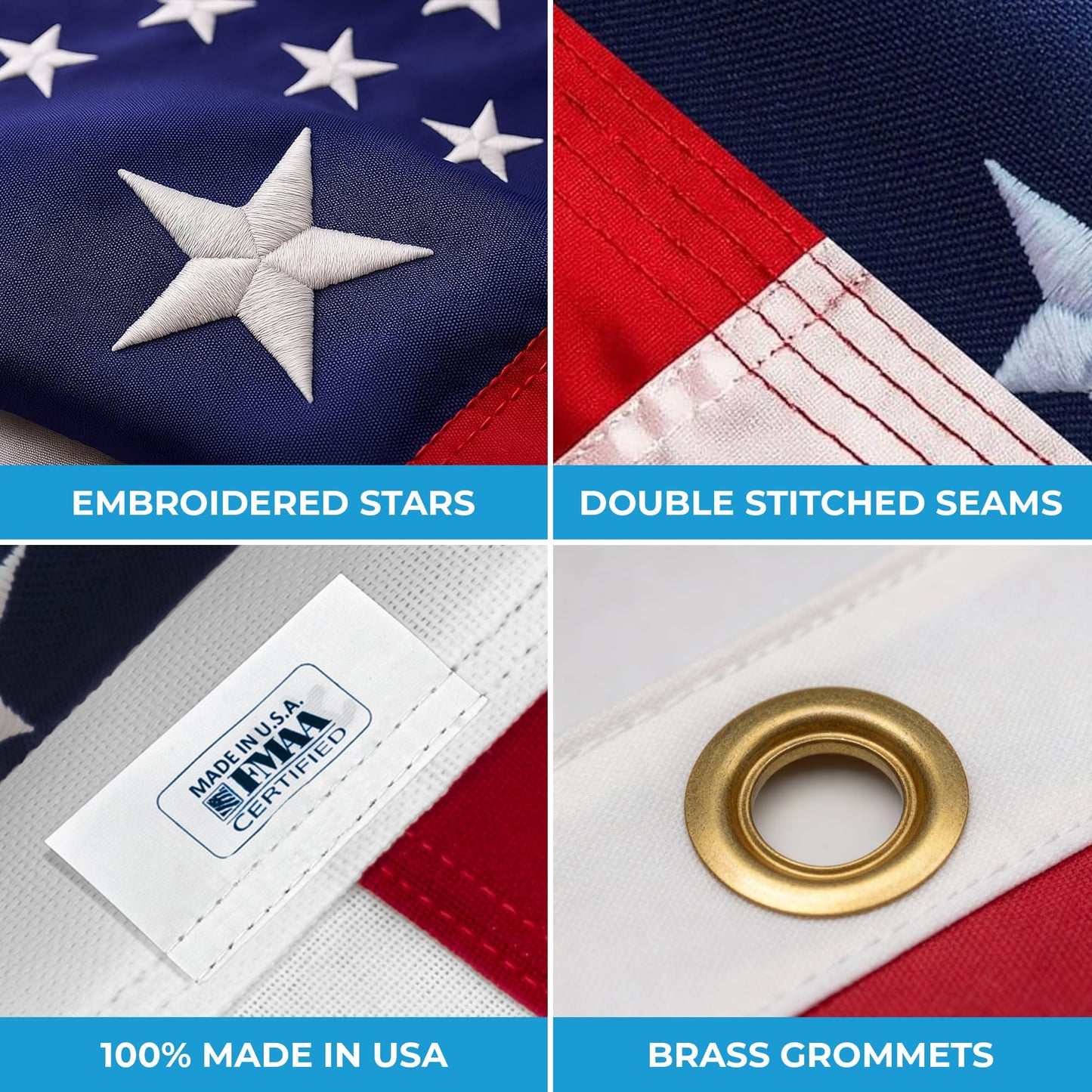 American Flag | American Flags for Outside 4X6 |100% Made in USA Flags-not imported - US Flag 4X6 American Flag Heavy Duty Outdoor with Embroidered Stars and Sewn Stripes | Flag for Outside-FMAA CERTIFIED