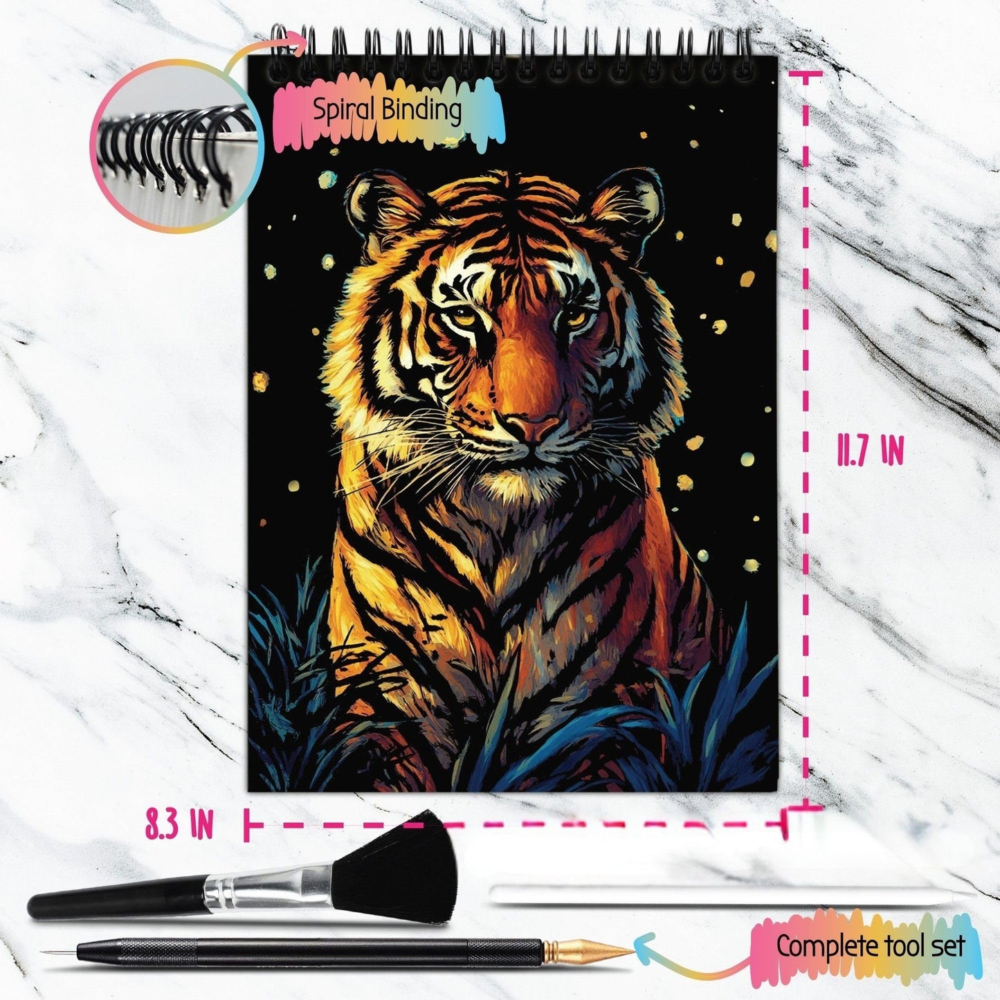 Animals Scratch Art Book for Adults - Colorful Animal Series Scratch Art | Scratch Painting Foil Art for Adults | Scratch and Sketch Animal Series Books | Foil Engraving Scratch Art (Animal Series)