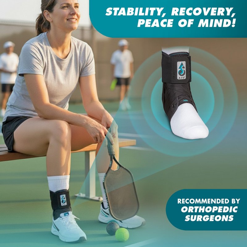 Med Spec ASO Ankle Stabilizer (3X-Large, Black) - Lace Up Ankle Brace for Ankle Sprain and Instability, Orthopedic Ankle Support for Men, Women, Adults, Teens and Kids, Sports Injury Recovery, 264018