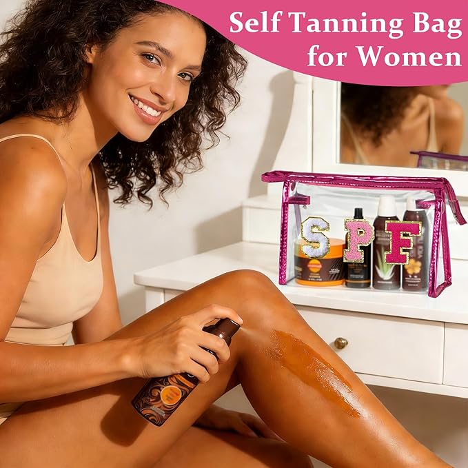 COSHAYSOO Sunscreen Bag Clear Makeup Toiletry Pouch Beach Vacation Essentials for Women Teen Girls Easter Basket Stuffers Gifts Summer Pool Travel Must Have Accessories Waterproof Stuff