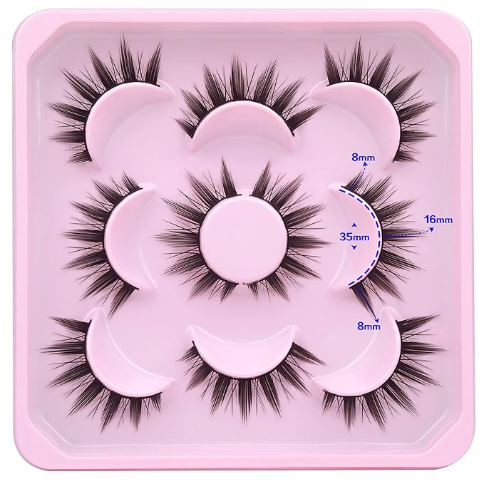 Cosplay Eyelashes Doll Anime Lashes Mink Japanese Spiky Manga Natural False Eyelashes Wispy Long Thick Ruffle Fake Eye Lashes 5 Pairs