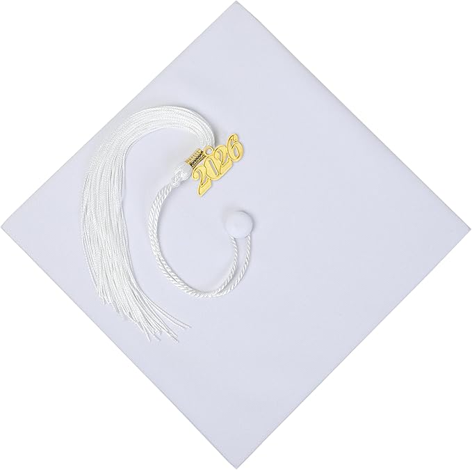 Unisex Adult Matte Graduation Cap with Tassel Year Charm