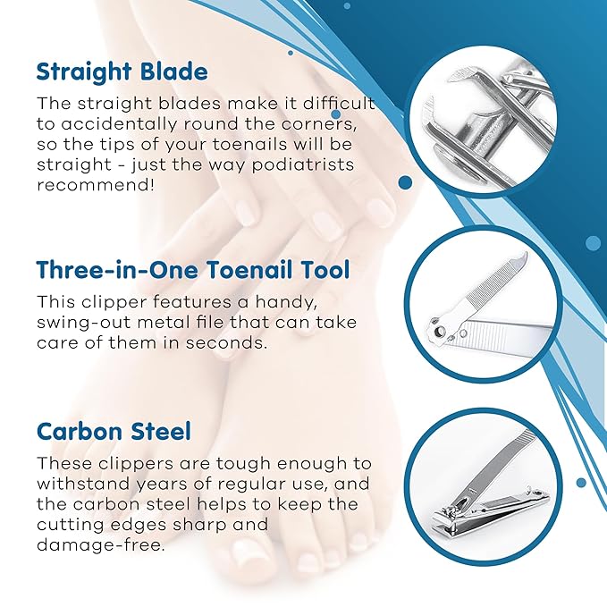 Denco Straight Cut Toenail Clipper,Silver,1 Count (Pack of 2),3559N