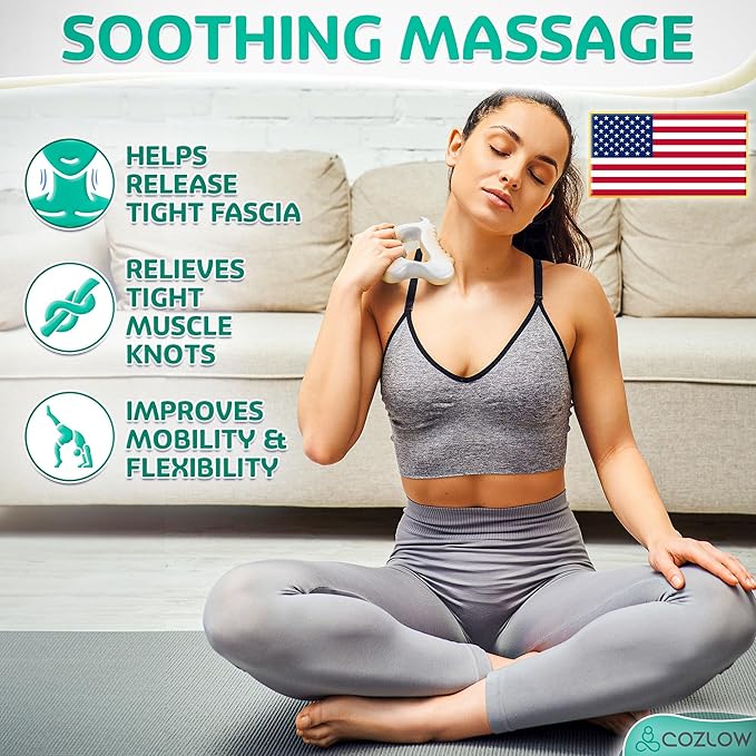 COZLOW Ceramic Gua Sha Massage Tool for Face & Body - Premium Muscle Scraping Tool for Lymphatic Drainage & Fascia Massage - Trigger Point Massager for Body Sculpting & Contouring - Style A