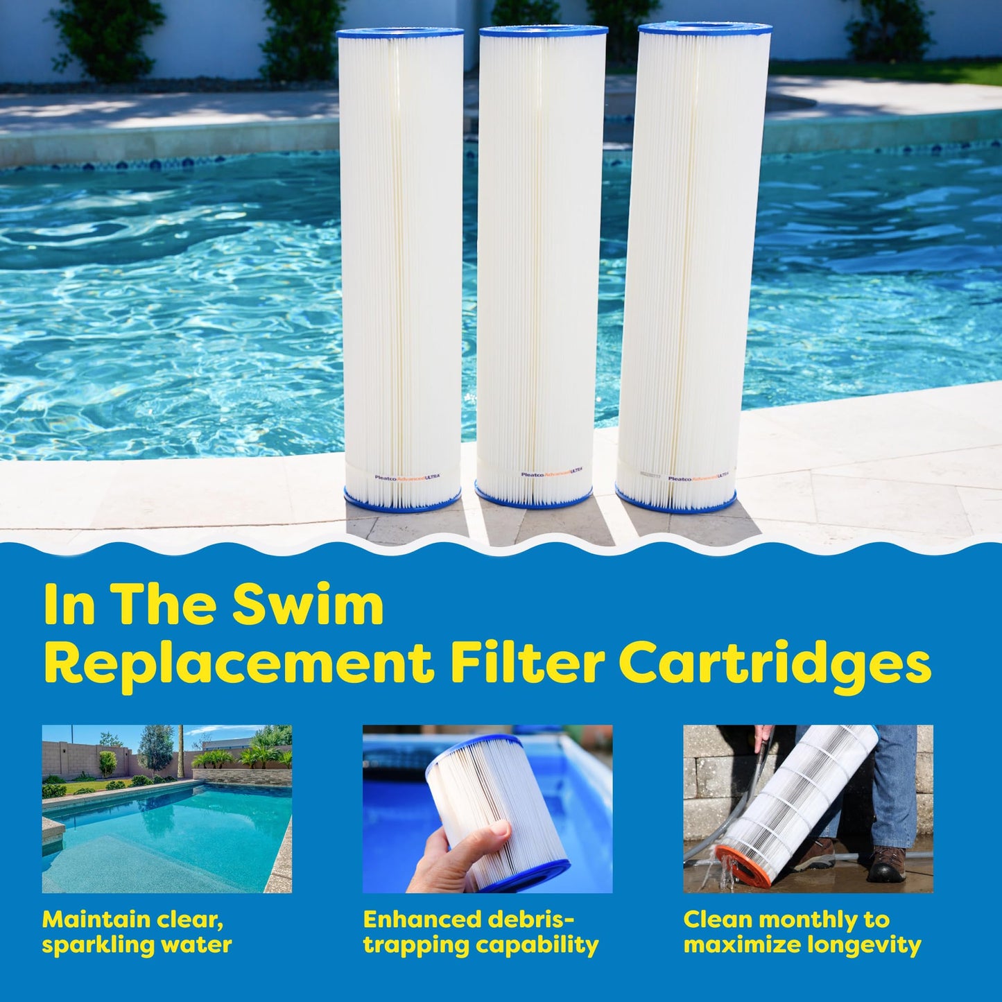 In The Swim Premium Pool Filter Cartridge 4-Pack Replacement for Pentair Clean & Clear Plus 420 CCP420 Filter